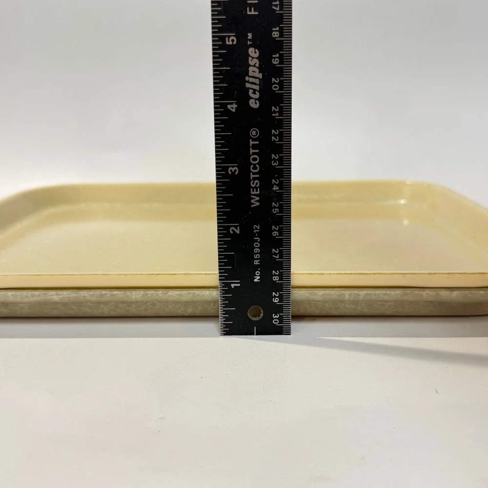 MCM‎ Vintage Cambro Camtray Pair of Fiberglass Cafeteria Serving Trays USA 1974